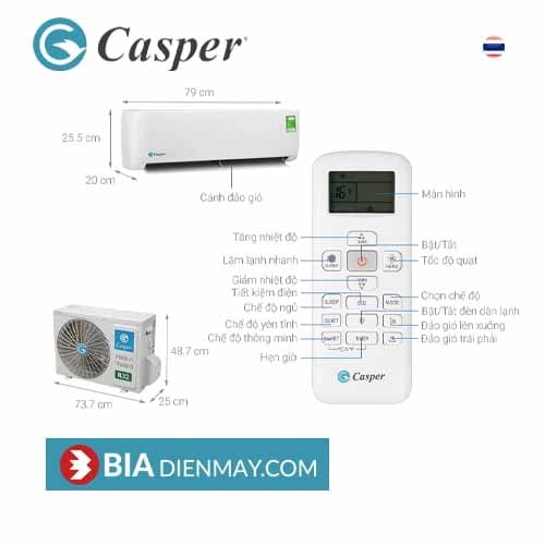 Điều hòa Casper 18000BTU 1 chiều LC-18TL32 - Model 2020Điều hòa Casper 18000 BTU 1 chiều LC-18TL32 - Model 2020