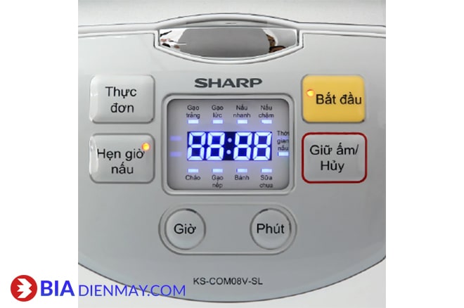 Nồi cơm điện tử Sharp KS-COM08V-SL 0.72 lít